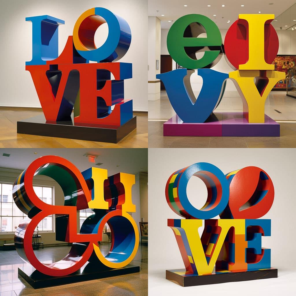 Robert Indiana style, Midjourney V5, render 1 of 4
