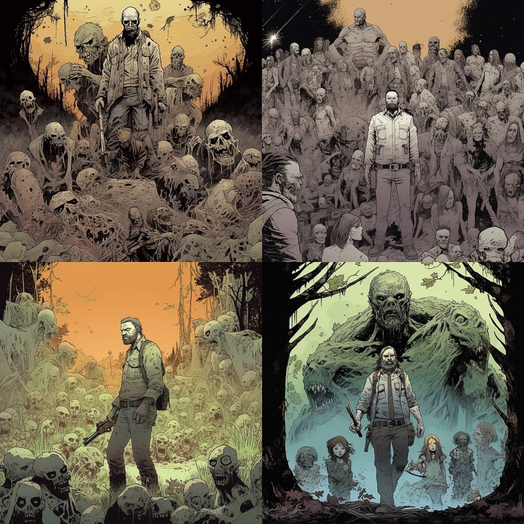 Robert Kirkman style, Midjourney V5, render 1 of 4