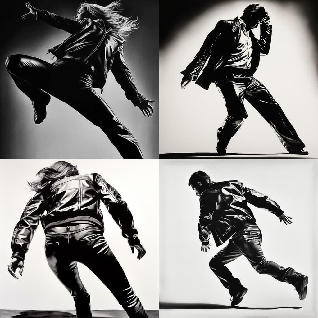 Robert Longo style, Midjourney V5, render 1 of 4