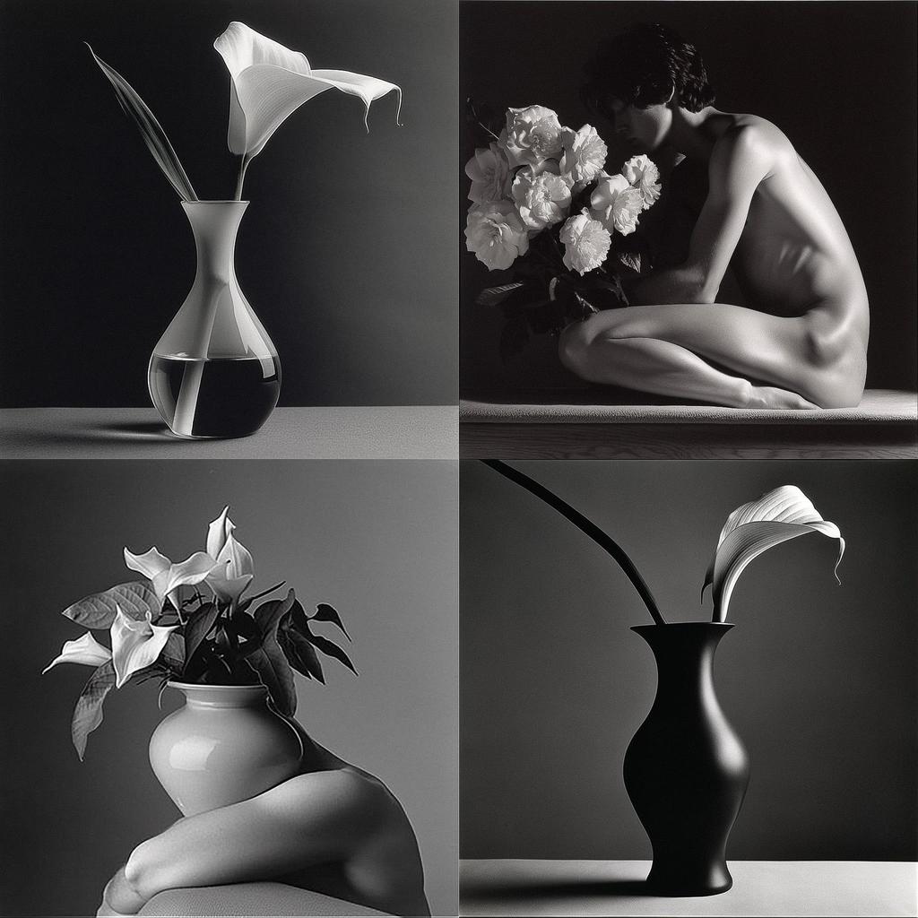 Robert Mapplethorpe style, Midjourney V5, render 1 of 4