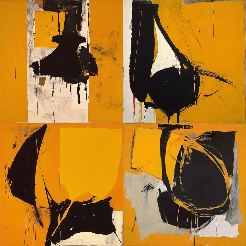Robert Motherwell style, Midjourney V5, render 1 of 4