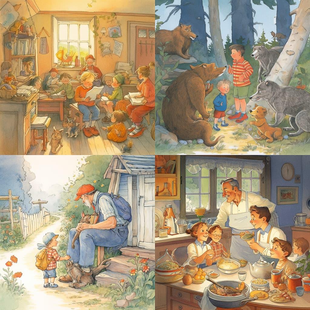 Robert Munsch style, Midjourney V5, render 1 of 4