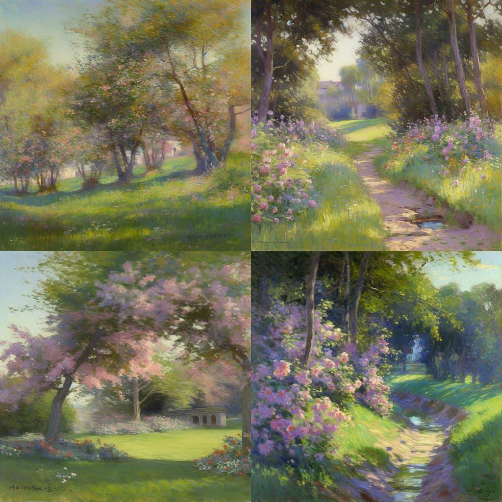 Robert Vonnoh style, Midjourney V5, render 1 of 4