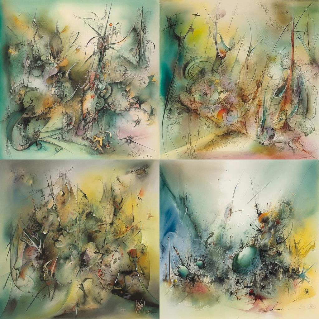 Roberto Matta style, Midjourney V5, render 1 of 4