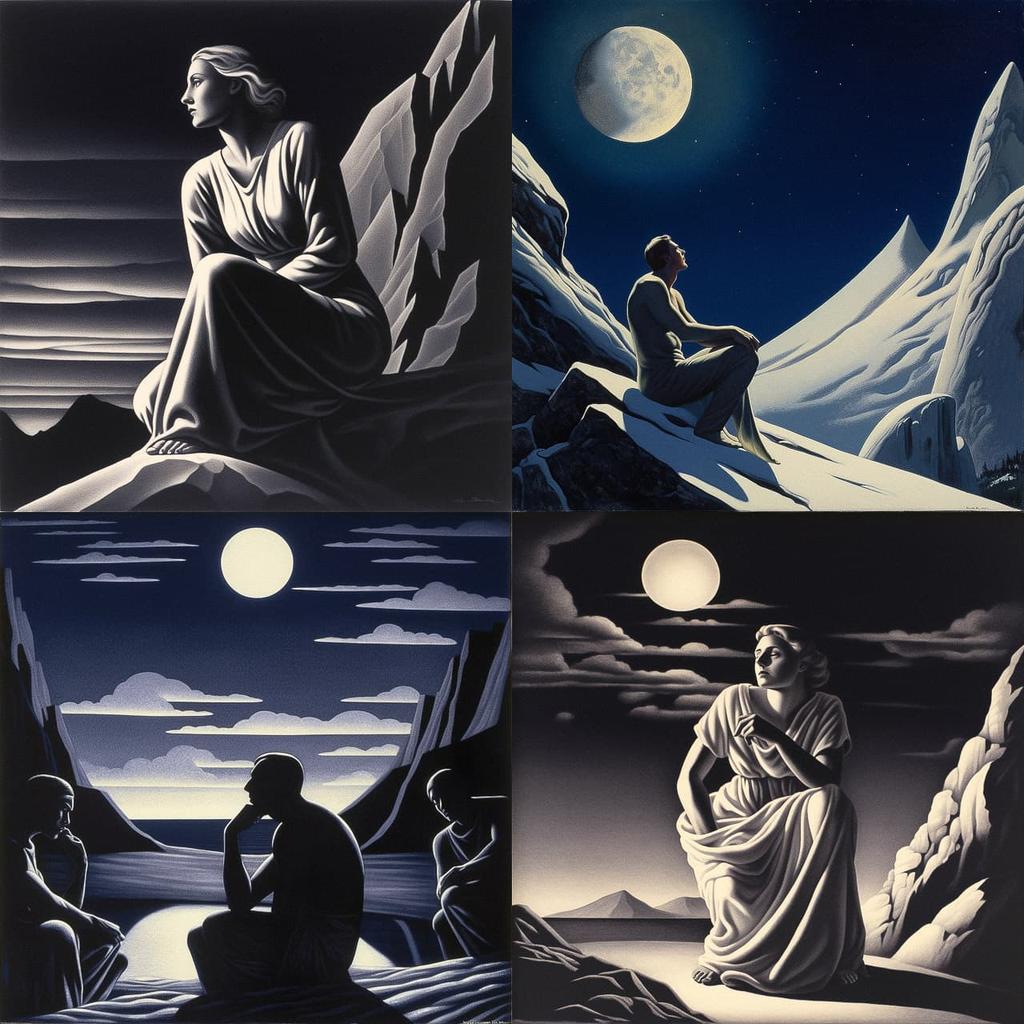 Rockwell Kent style, Midjourney V5, render 1 of 4