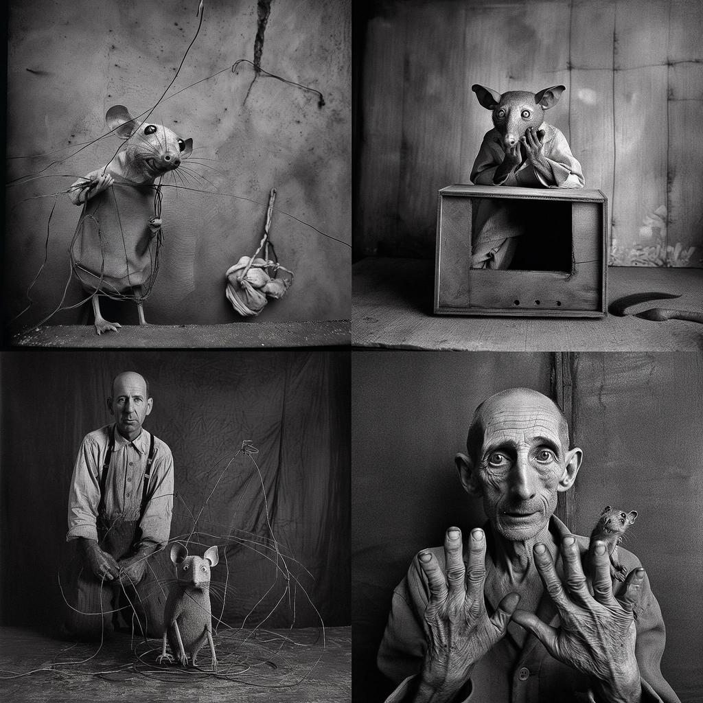 Roger Ballen style, Midjourney V5, render 1 of 4