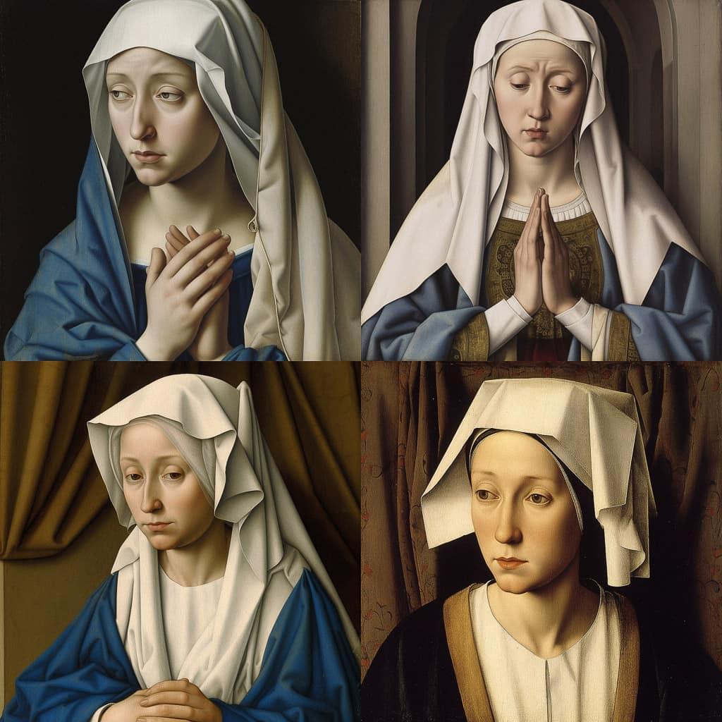 Rogier van der Weyden style, Midjourney V5, render 1 of 4