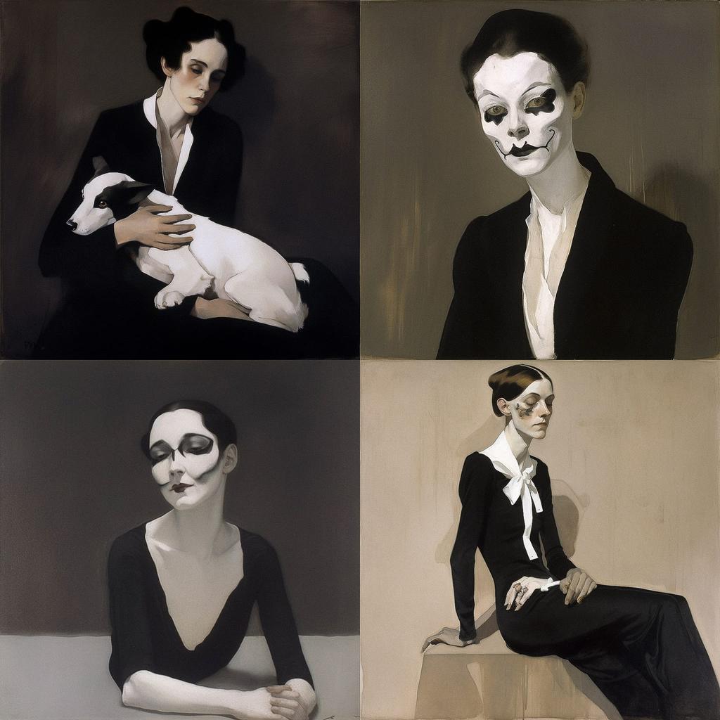 Romaine Brooks style, Midjourney V5, render 1 of 4