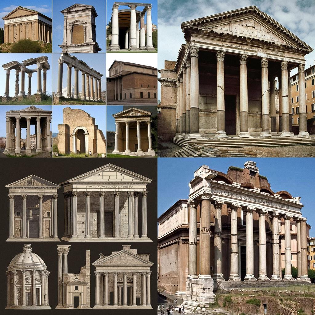 Roman architecture style, Midjourney V5, render 1 of 4