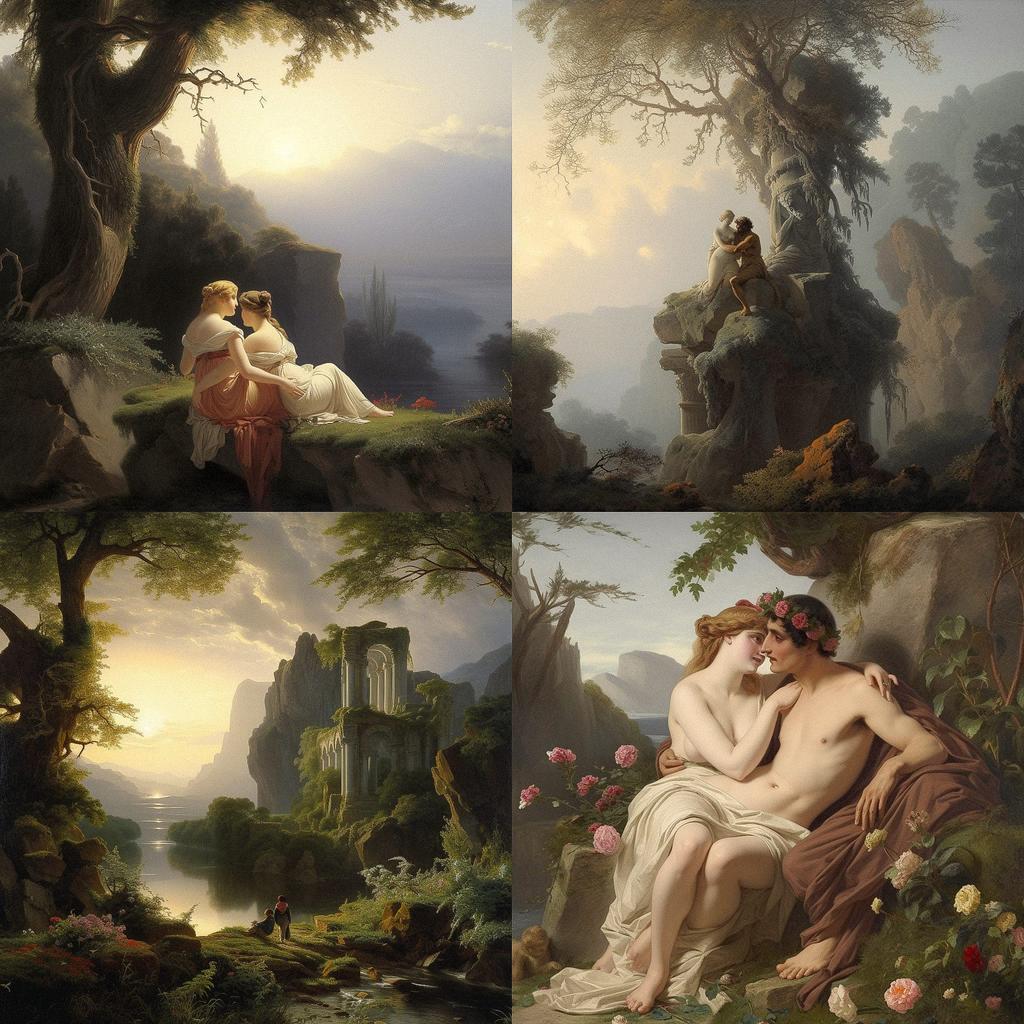 Romanticism style, Midjourney V5, render 1 of 4