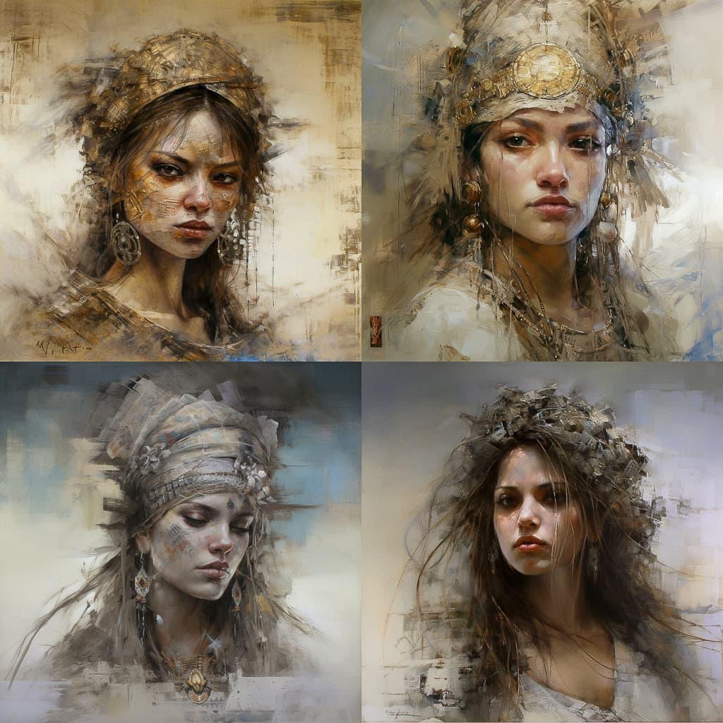 Romulo Royo style, Midjourney V5, render 1 of 4