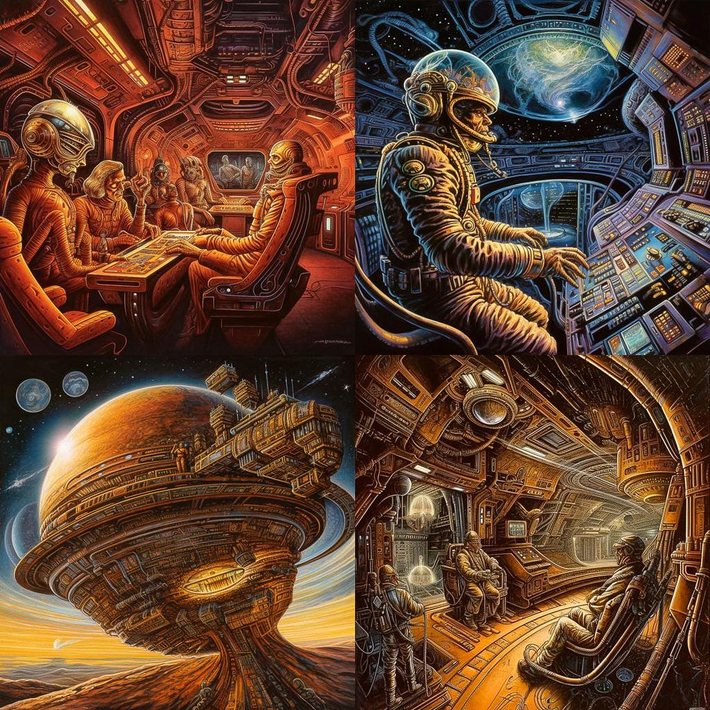 Ron Walotsky style, Midjourney V5, render 1 of 4