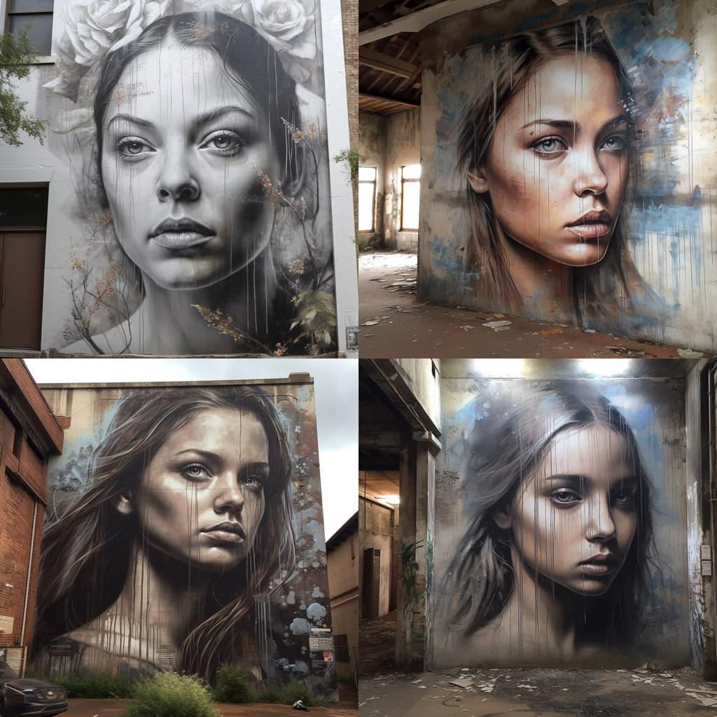Rone style, Midjourney V5, render 1 of 4