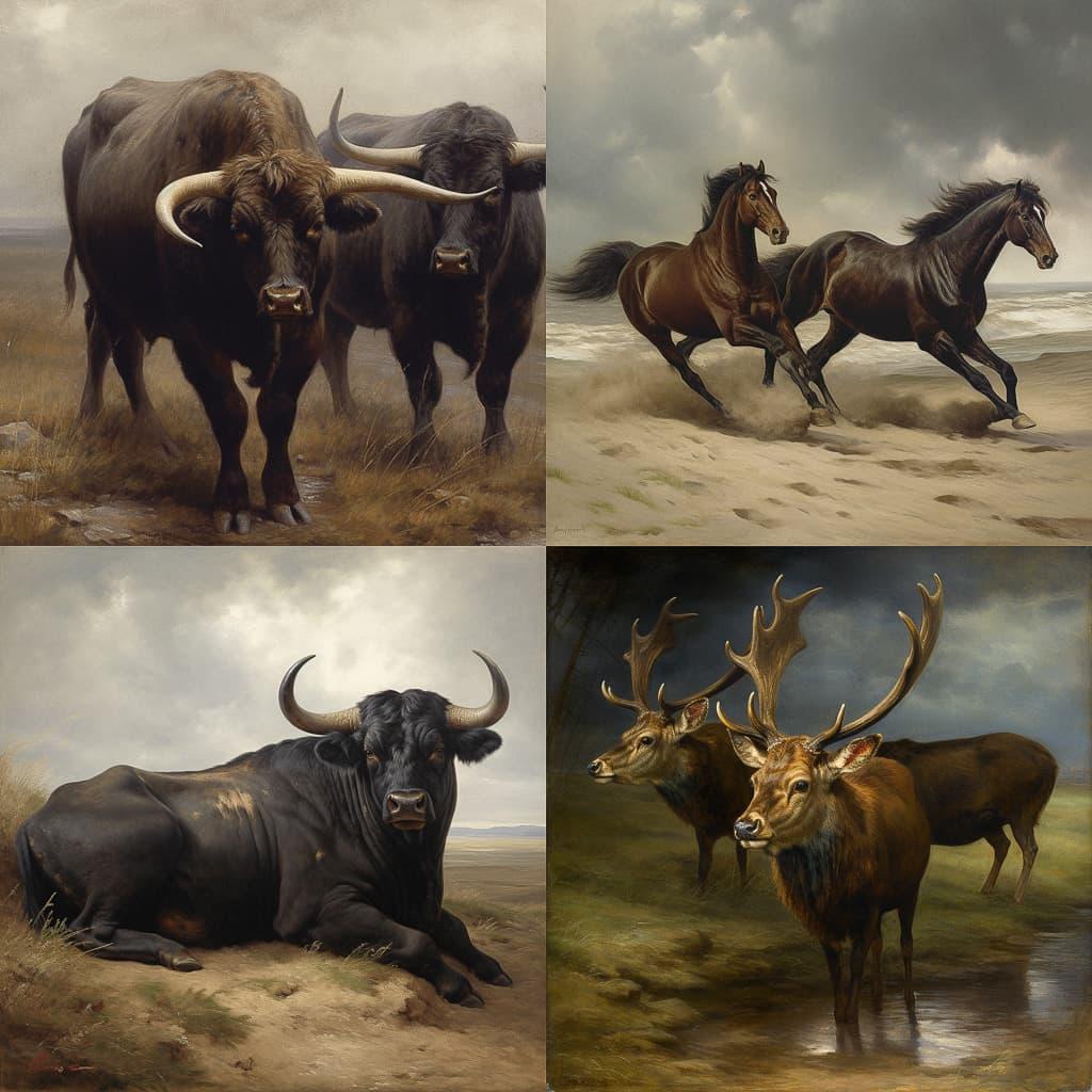 Rosa Bonheur style, Midjourney V5, render 1 of 4