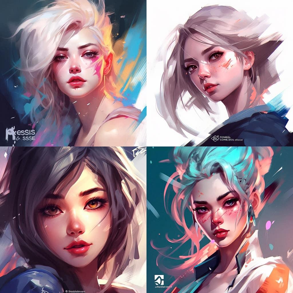 Rossdraws style, Midjourney V5, render 1 of 4