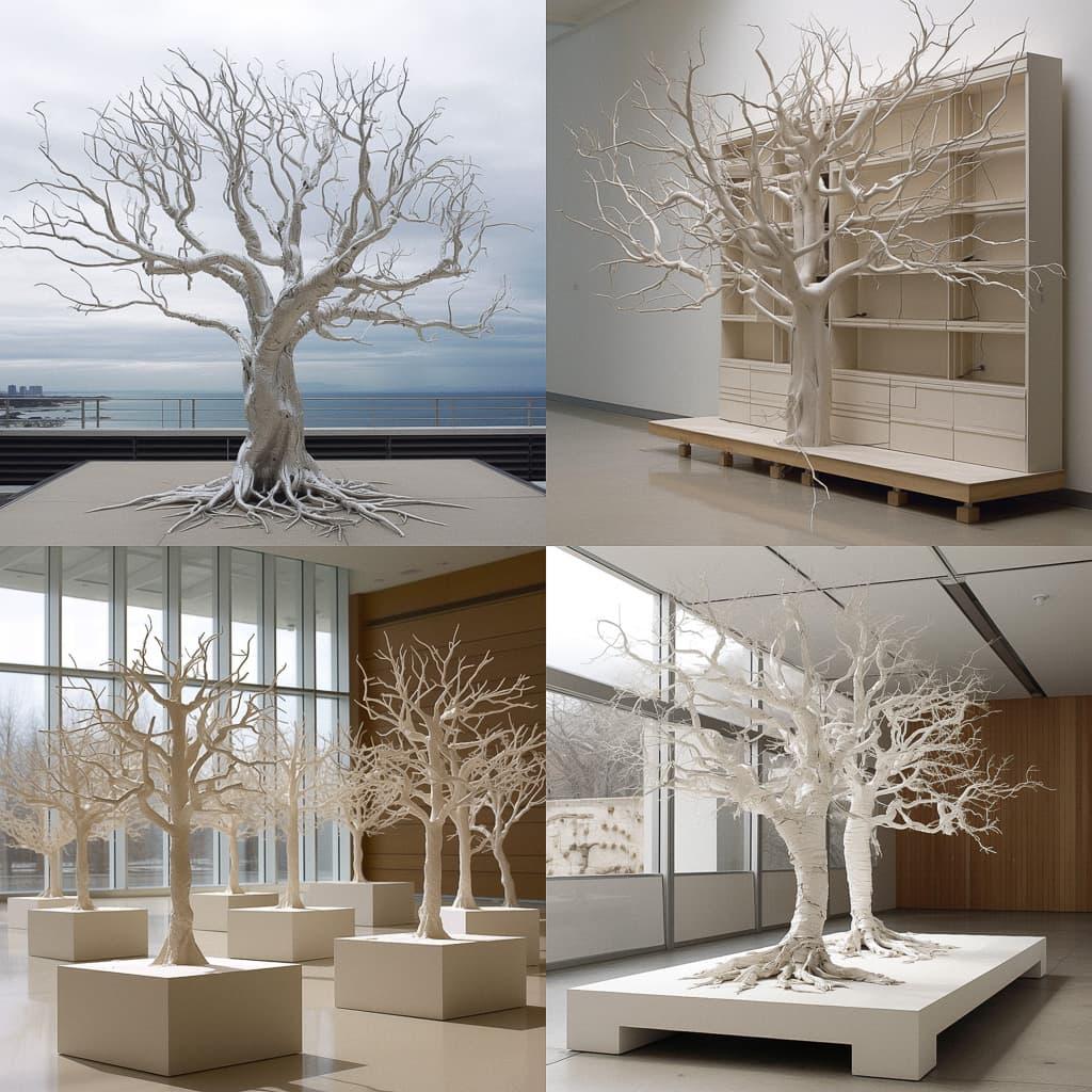 Roxy Paine style, Midjourney V5, render 1 of 4