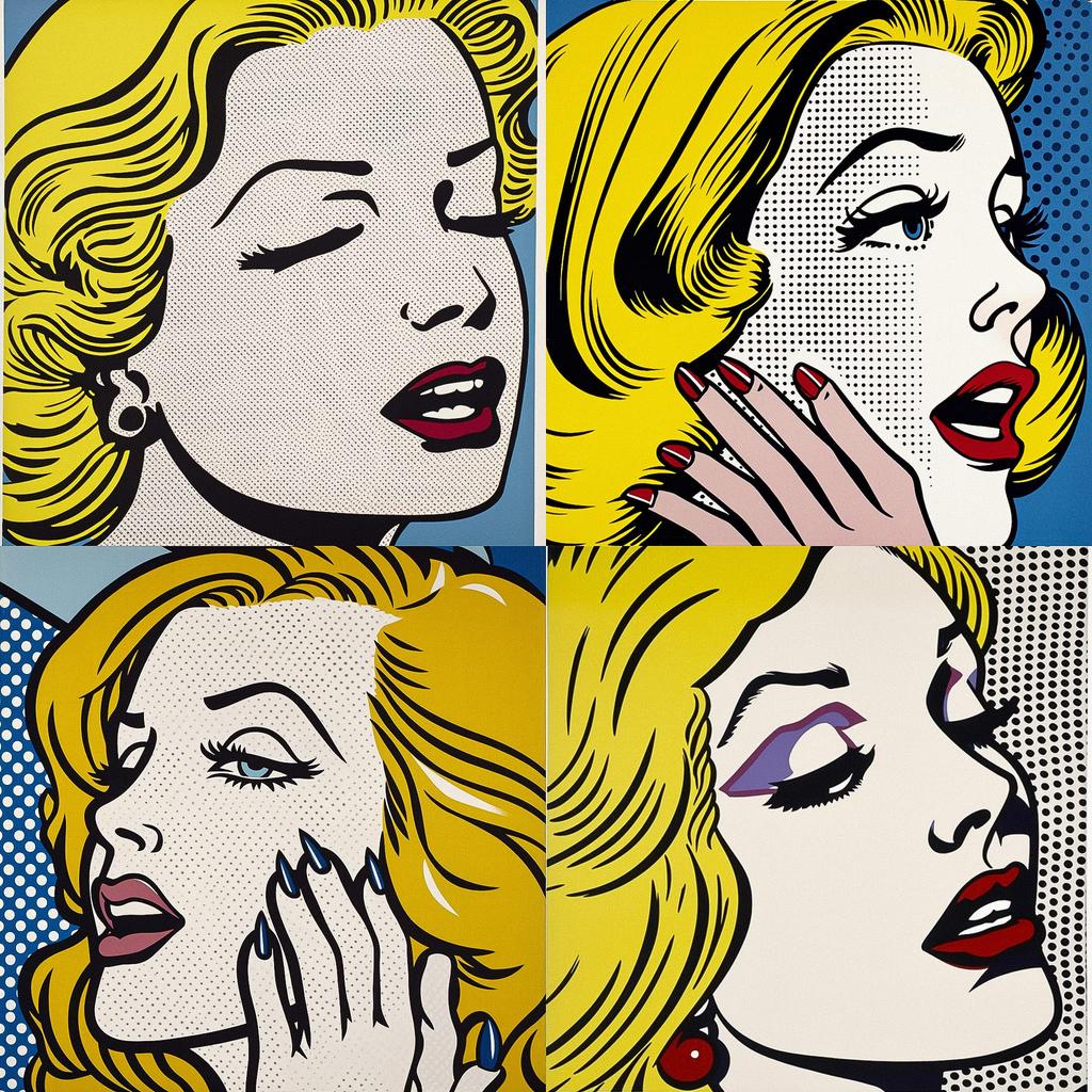 Roy Lichtenstein style, Midjourney V5, render 1 of 4