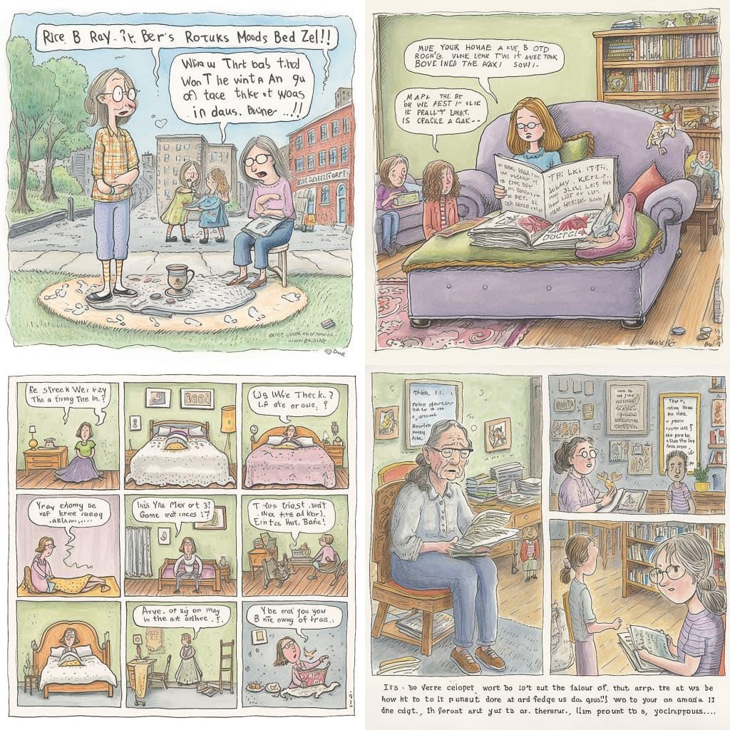 Roz Chast style, Midjourney V5, render 1 of 4