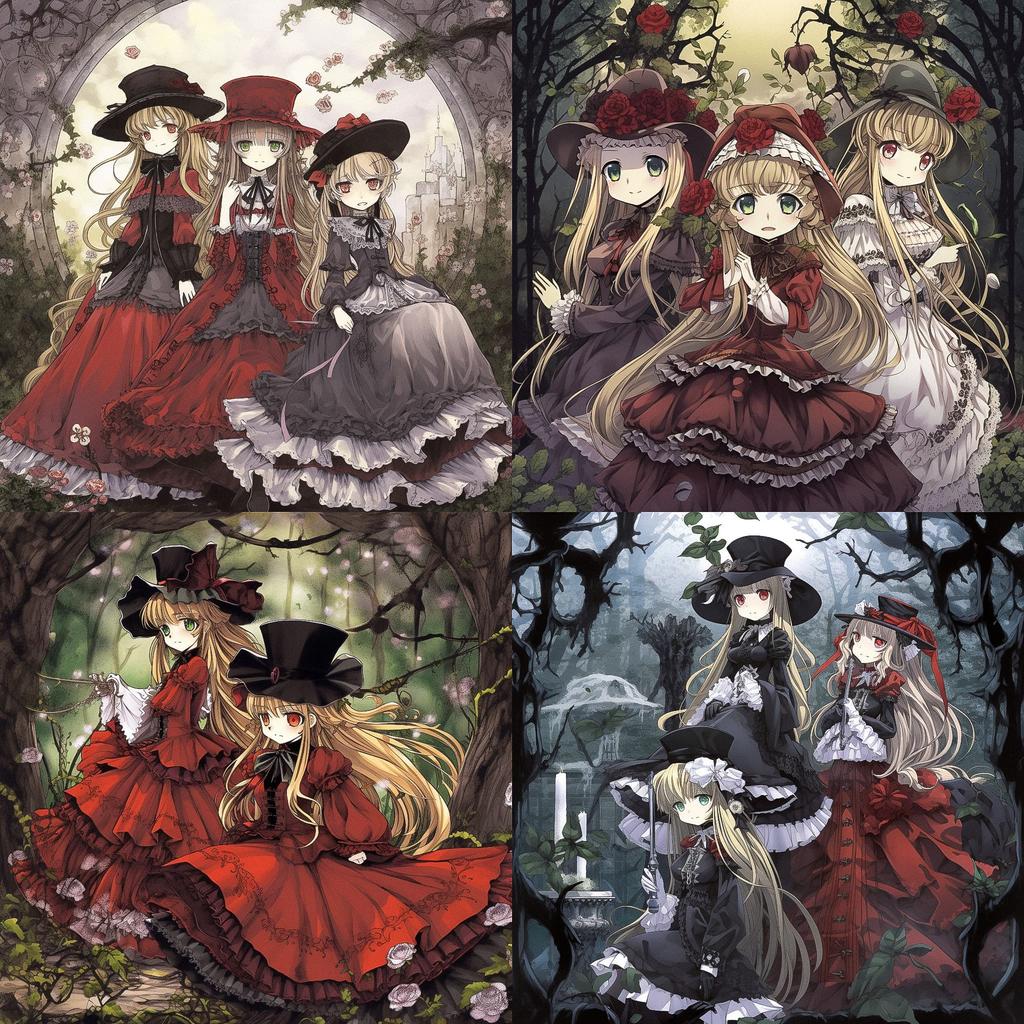 Rozen Maiden style, Midjourney V5, render 1 of 4