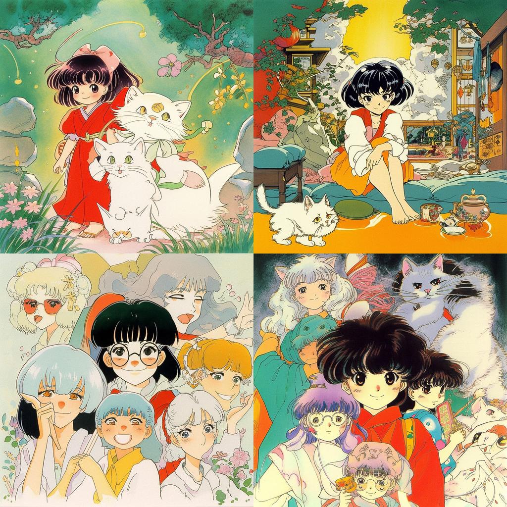 Rumiko Takahashi style, Midjourney V5, render 1 of 4