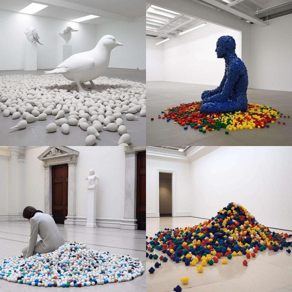 Ryan Gander style, Midjourney V5, render 1 of 4