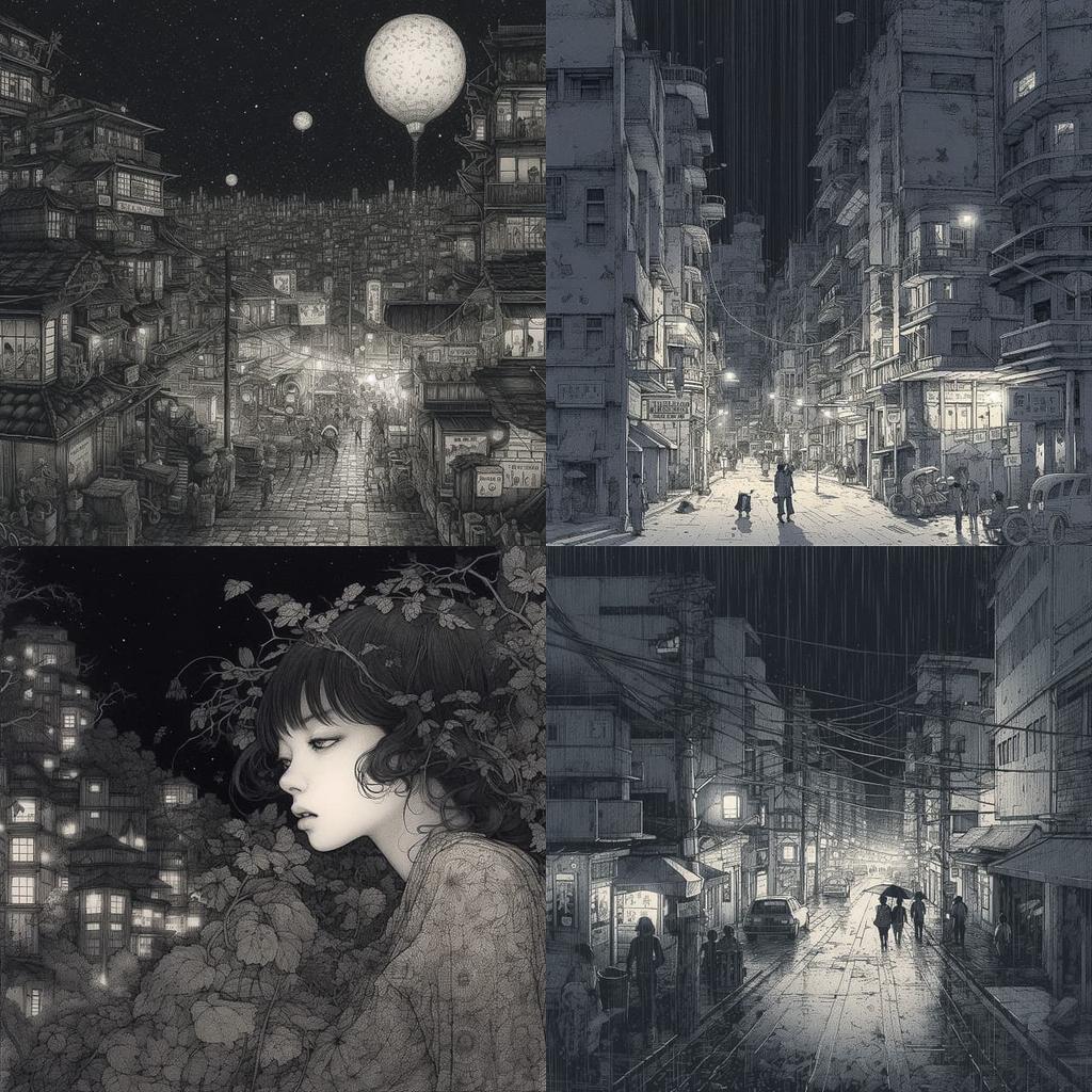 Ryoichi Kurokawa style, Midjourney V5, render 1 of 4