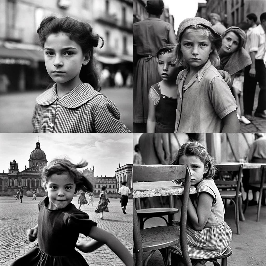 Sabine Weiss style, Midjourney V5, render 1 of 4