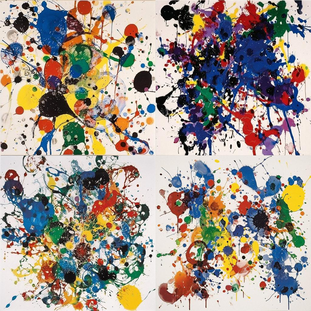 Sam Francis style, Midjourney V5, render 1 of 4