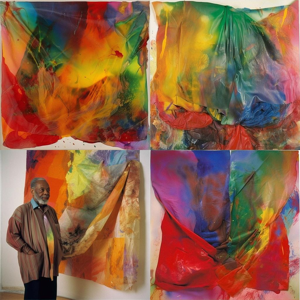 Sam Gilliam style, Midjourney V5, render 1 of 4