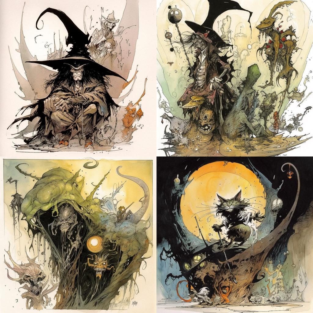 Sam Kieth style, Midjourney V5, render 1 of 4