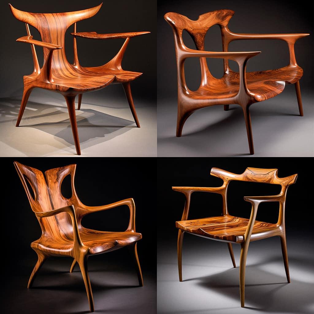 Sam Maloof style, Midjourney V5, render 1 of 4