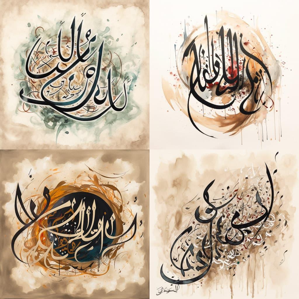 Sama Calligraphy style, Midjourney V5, render 1 of 4