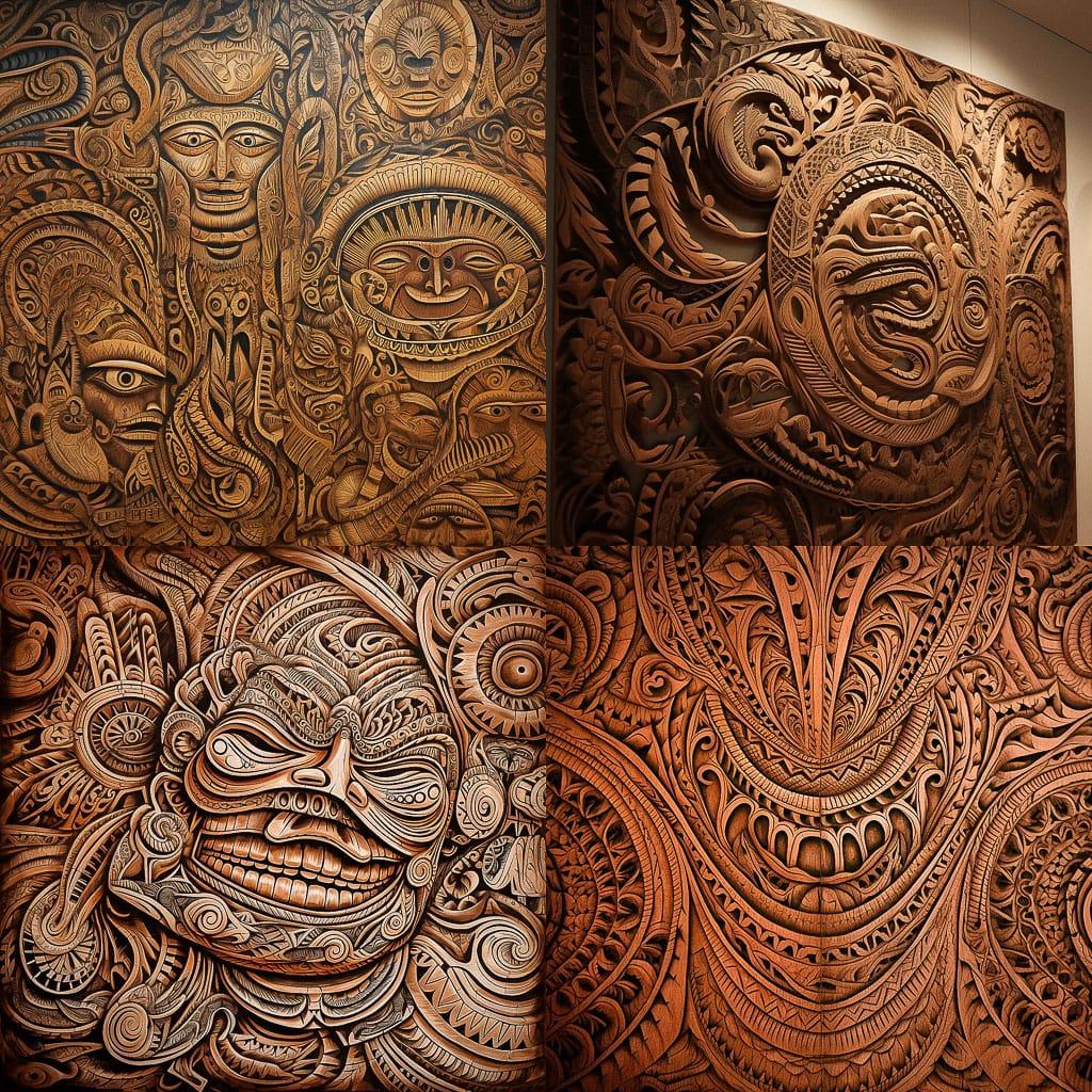Samoan art style, Midjourney V5, render 1 of 4
