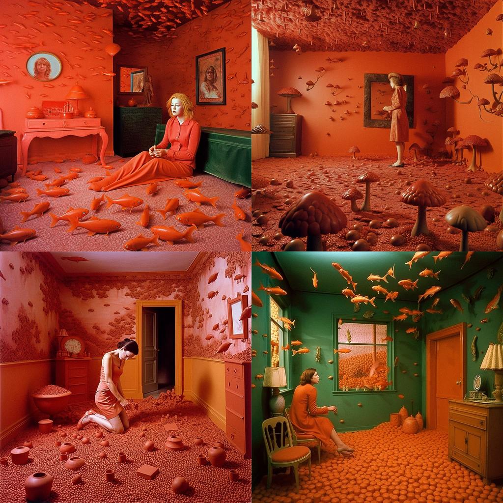 Sandy Skoglund style, Midjourney V5, render 1 of 4