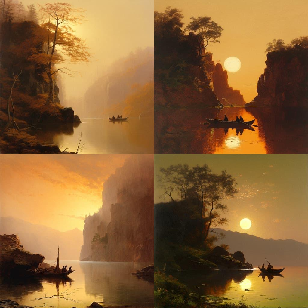Sanford Robinson Gifford style, Midjourney V5, render 1 of 4