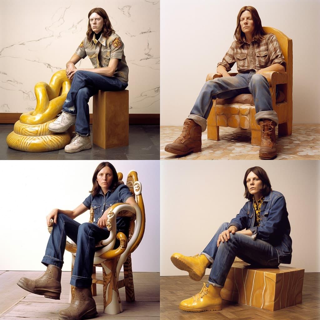 Sarah Lucas style, Midjourney V5, render 1 of 4