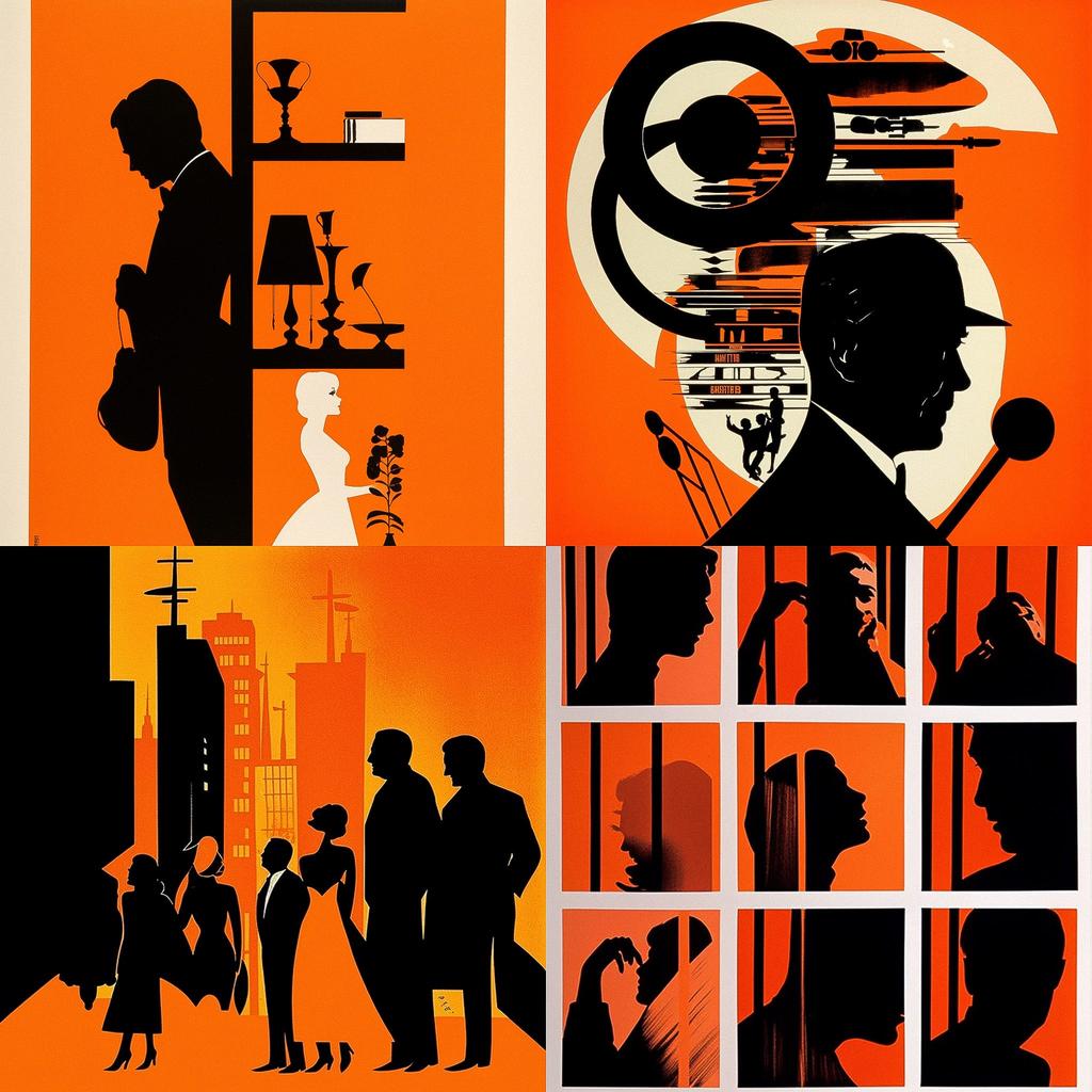 Saul Bass style, Midjourney V5, render 1 of 4
