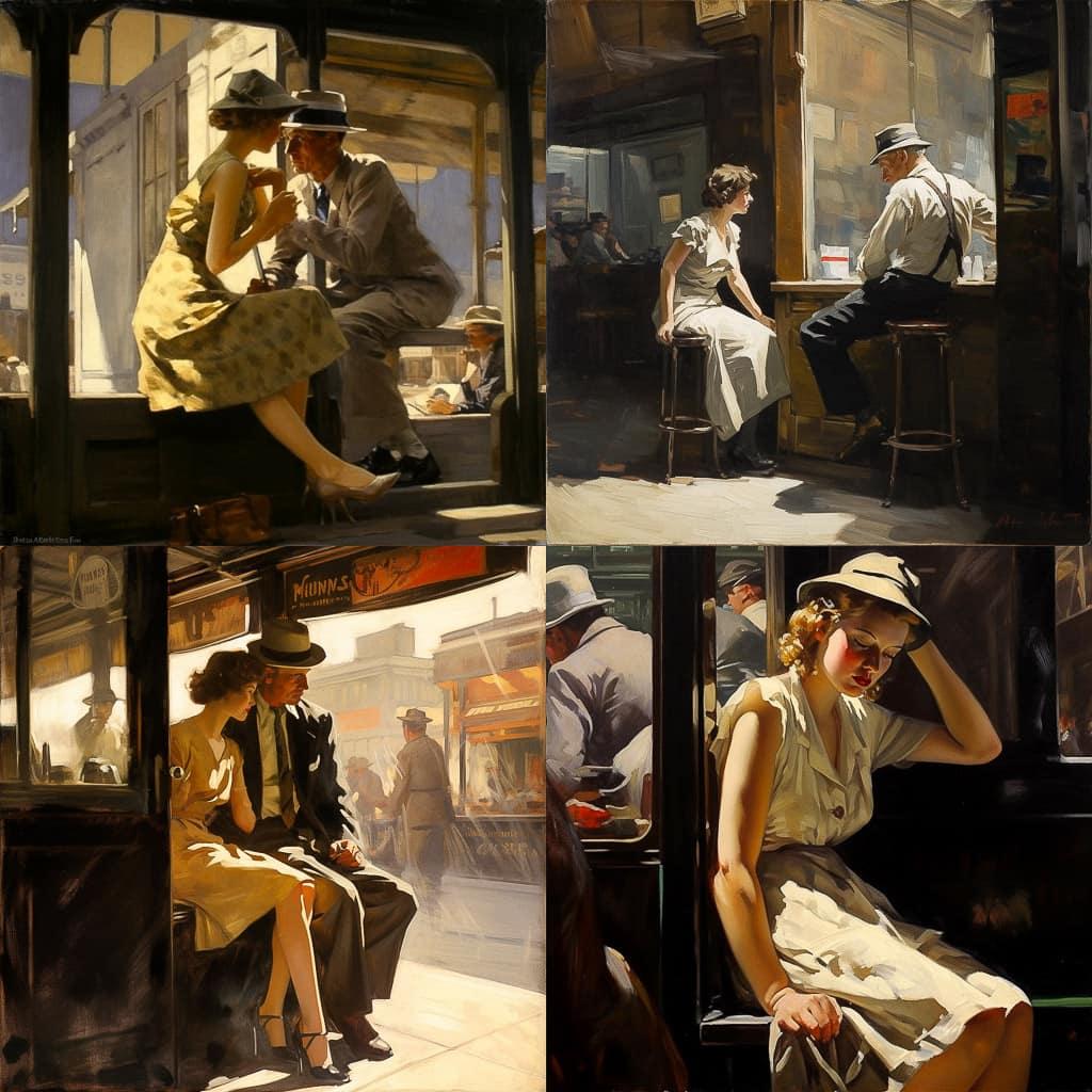 Saul Tepper style, Midjourney V5, render 1 of 4