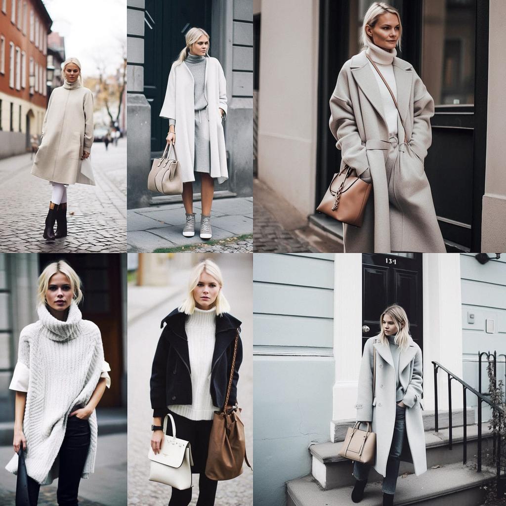 Scandi chic fashion style, Midjourney V5, render 1 of 4