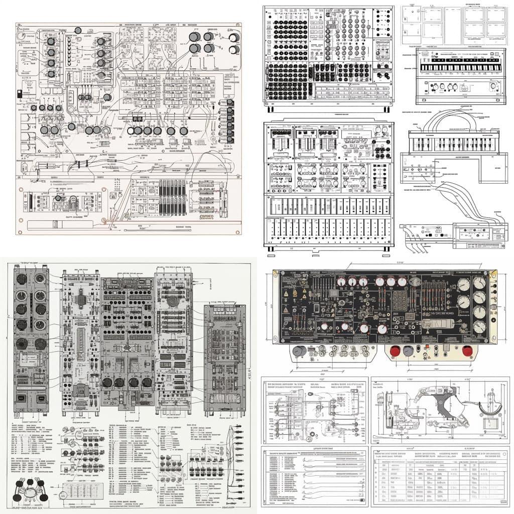 Schematics style, Midjourney V5, render 1 of 4