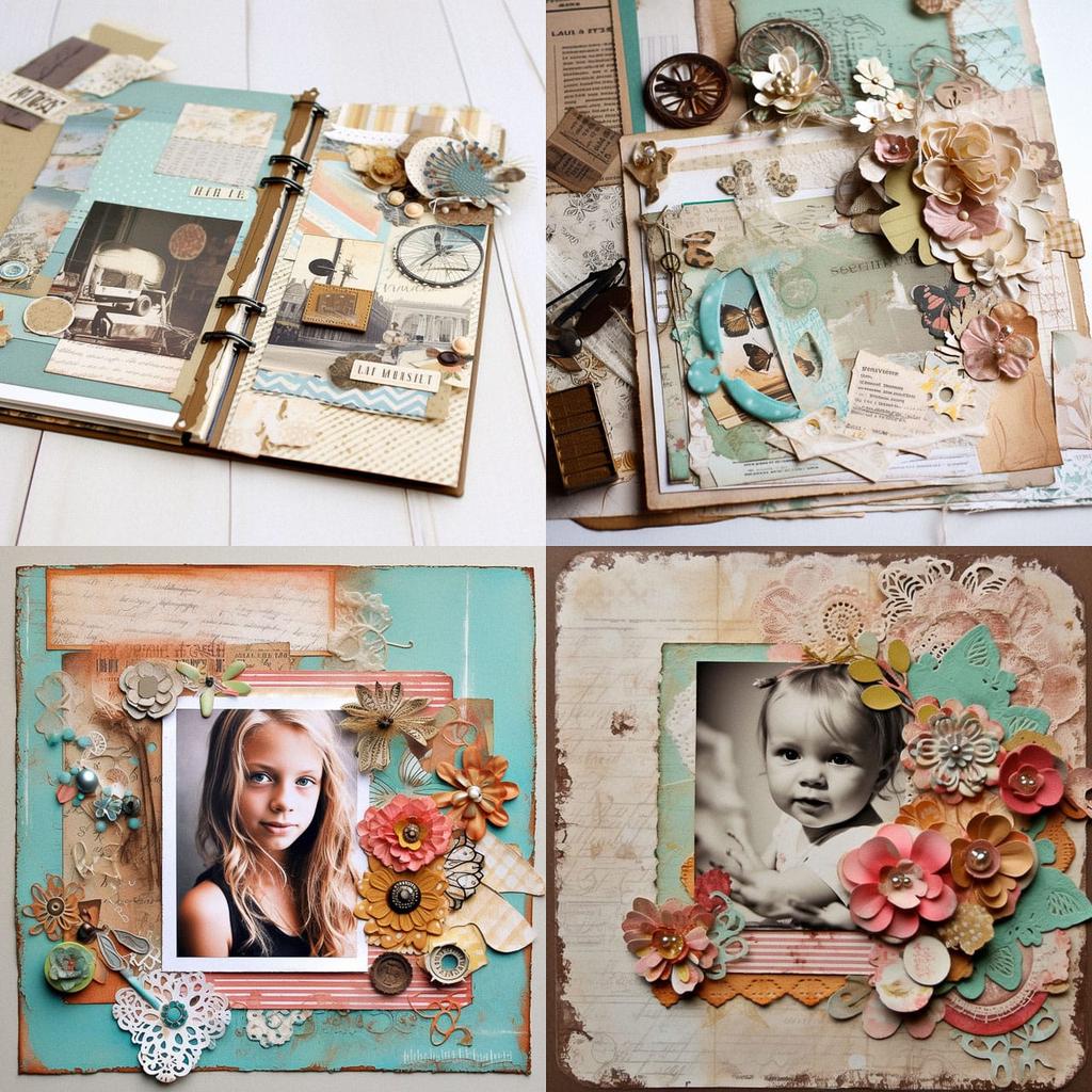 Scrapbooking style, Midjourney V5, render 1 of 4