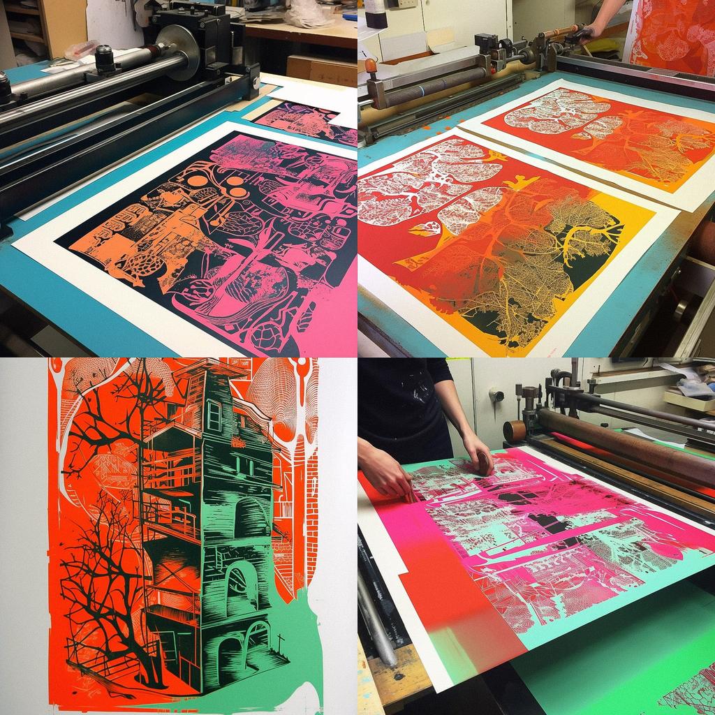 Screenprint style, Midjourney V5, render 1 of 4