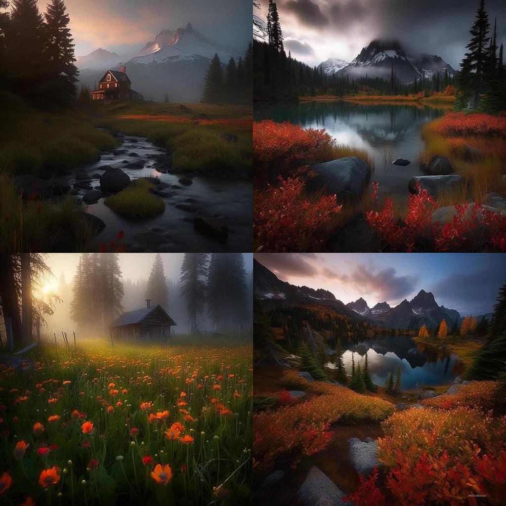 Sean Bagshaw style, Midjourney V5, render 1 of 4