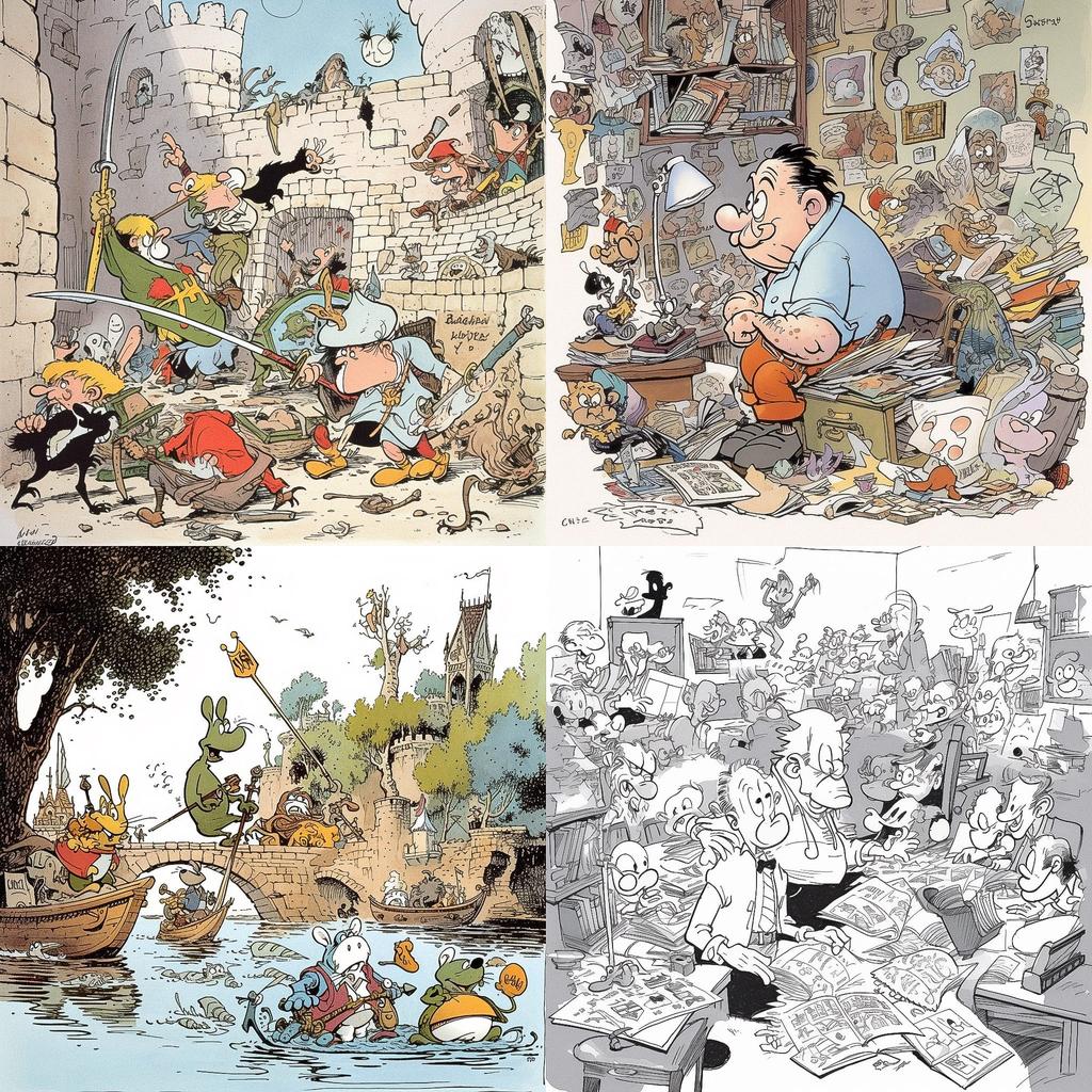 Sergio Aragones style, Midjourney V5, render 1 of 4
