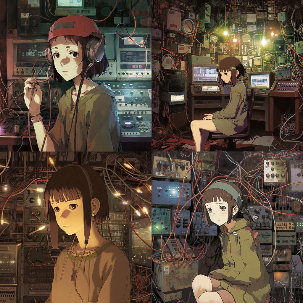 Serial Experiments Lain style, Midjourney V5, render 1 of 4