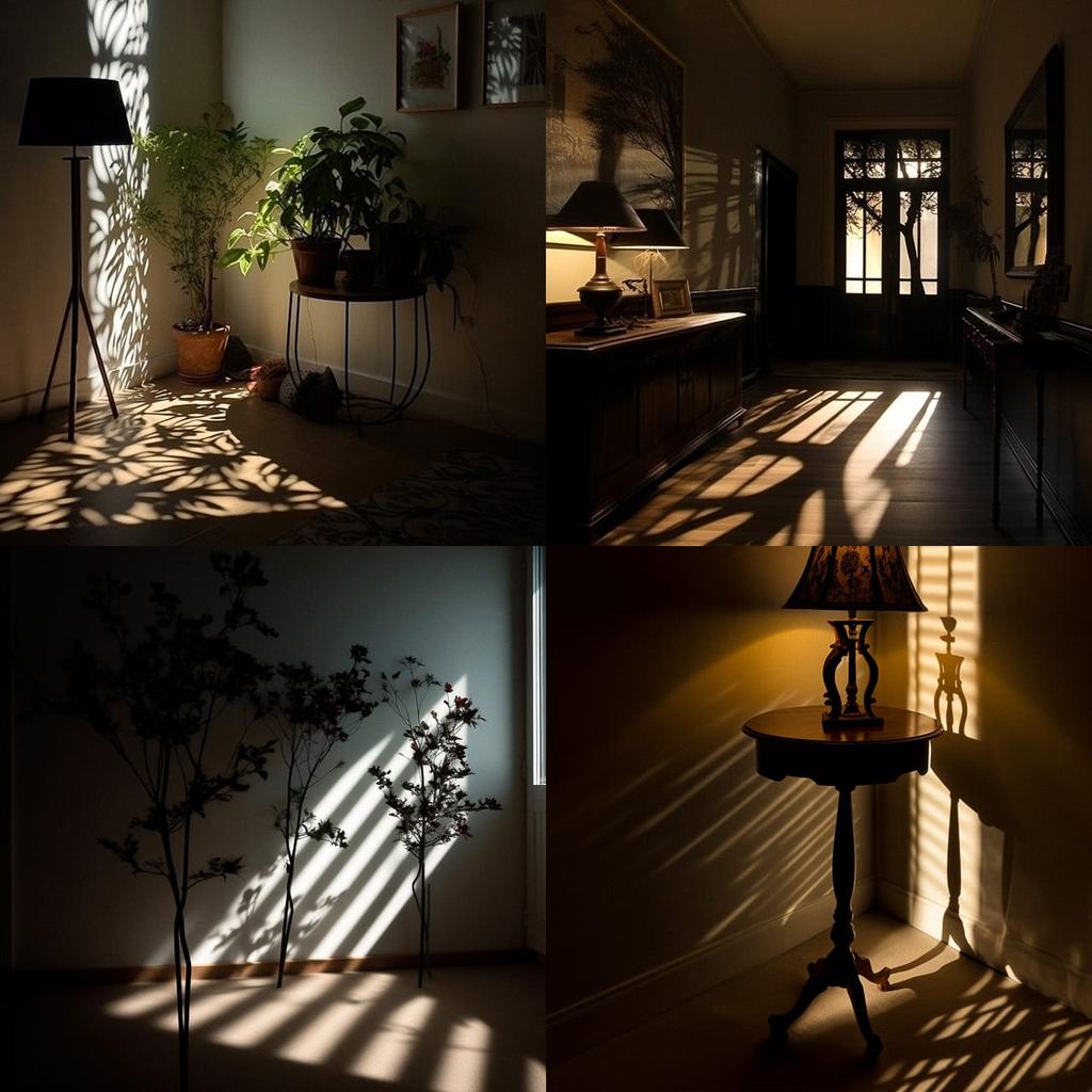 Shadowed lighting style, Midjourney V5, render 1 of 4
