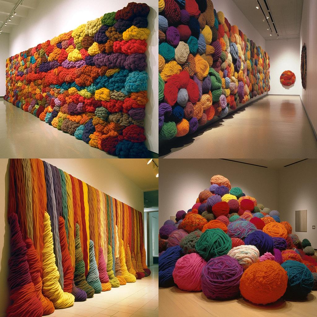 Sheila Hicks style, Midjourney V5, render 1 of 4