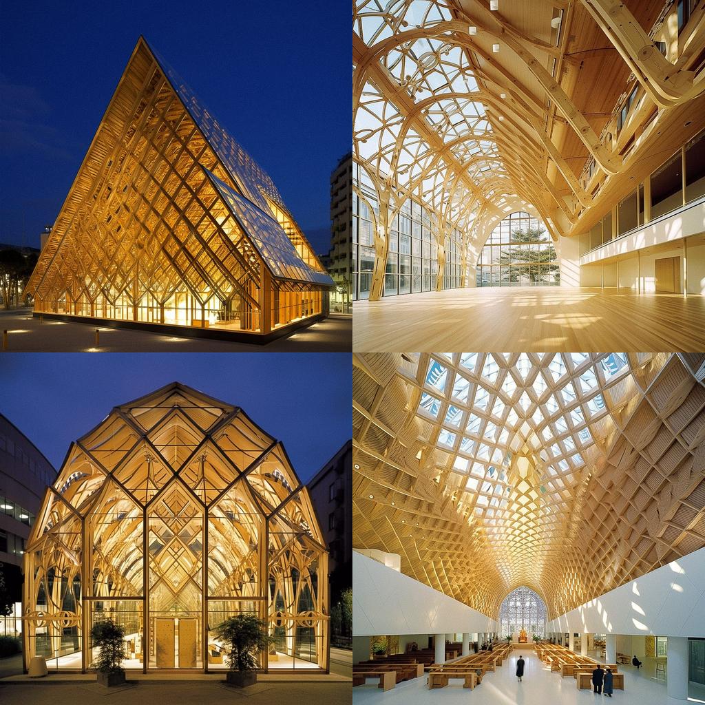 Shigeru Ban style, Midjourney V5, render 1 of 4