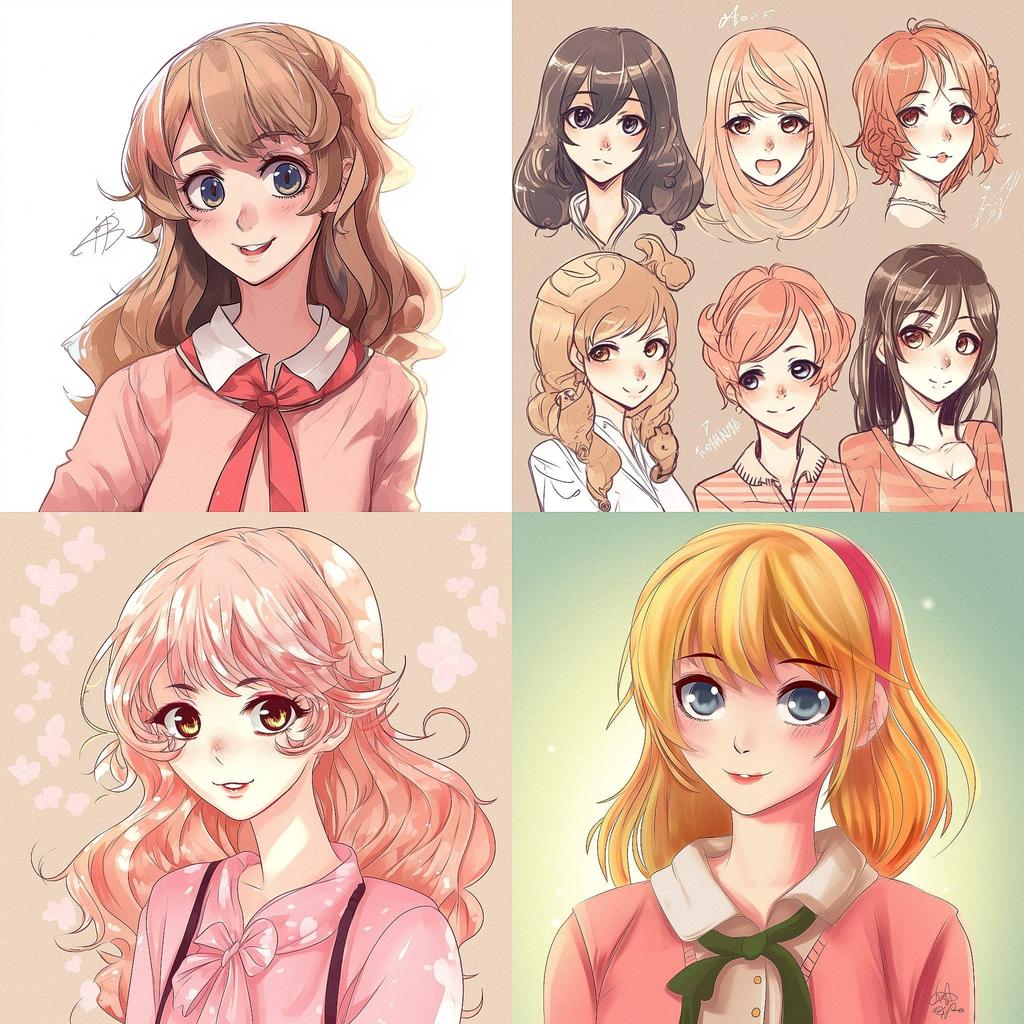 Shojo anime style style, Midjourney V5, render 1 of 4