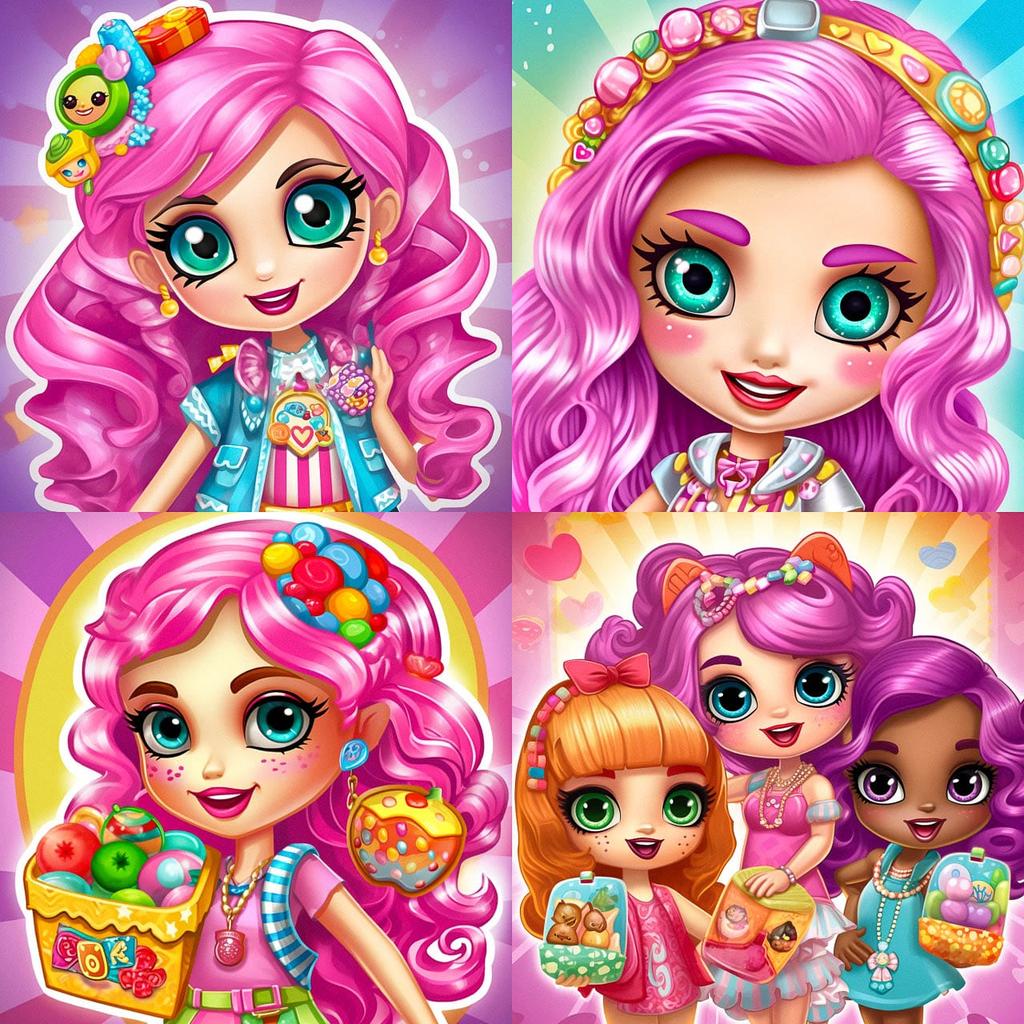 Shopkins Shoppies style, Midjourney V5, render 1 of 4